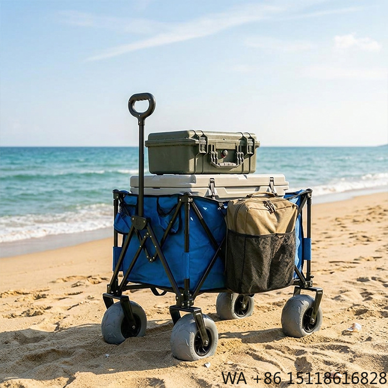 Outdoor Furniture Table - Opvouwbare metalen strandwagen met snel los