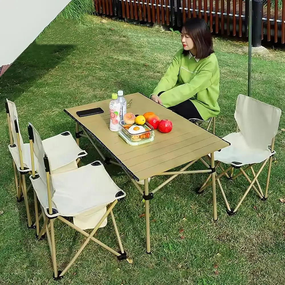 Outdoor Furniture Table And Chairs - Draagbare 5-delige campingstoel- en tafelset met