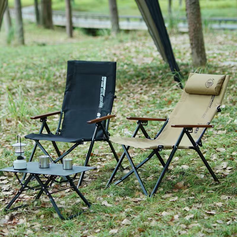 Outdoor Furniture Cheap - Opvouwbare strandcampingstoel met hoge rugleuning, 4-versnellingsverstelbare