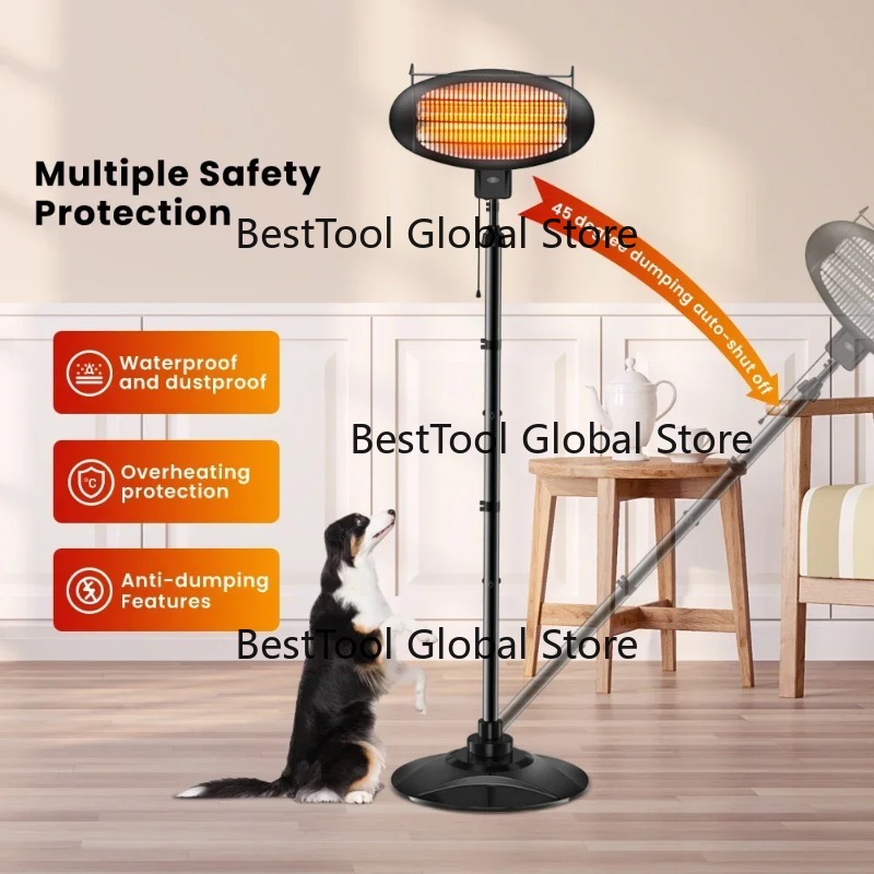 Patio Heater Standing - Waterdichte elektrische terrasverwarmer voor buiten, staande