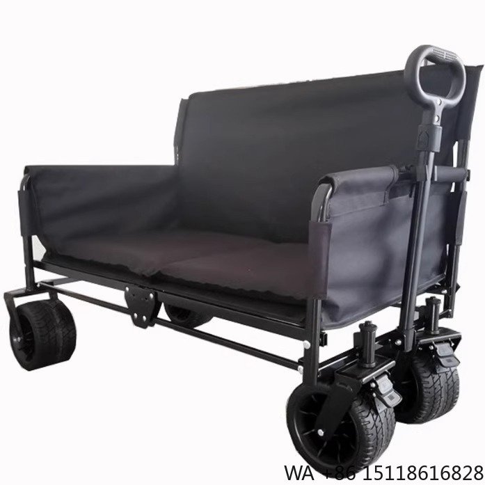 Outdoor Furniture Table - JXFT Multifunctionele Vierwielige Metalen Opvouwbare Buitenwagen