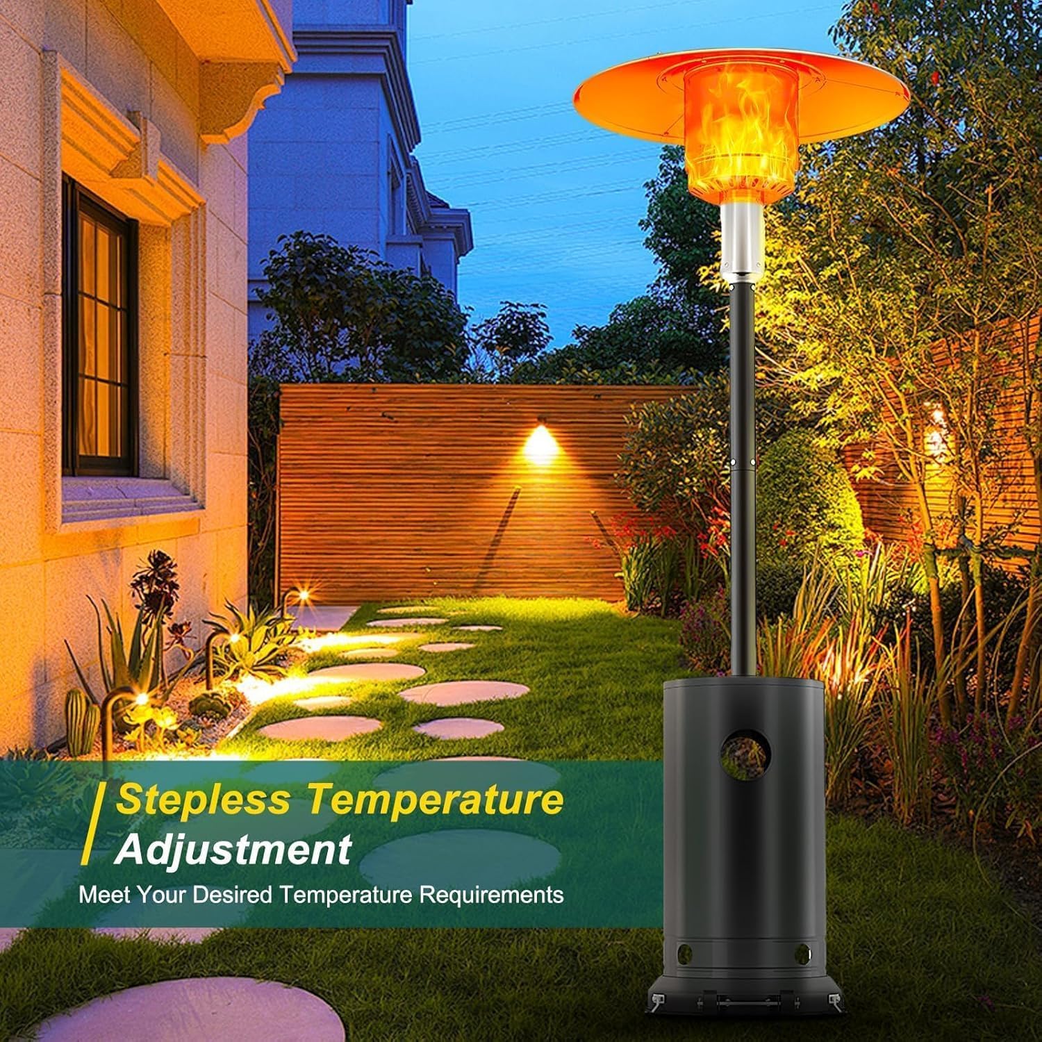 Patio Heater Standing - 48.000 BTU buitenwarmtelamp - buitenverwarmers voor
