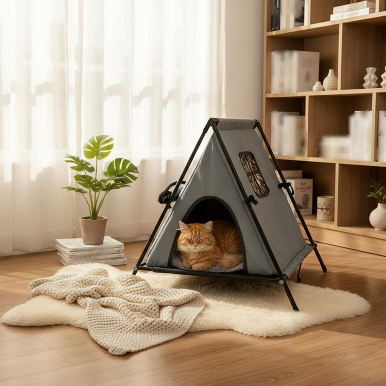 Outdoor Furniture Year Round - Verwarmend kattenhuis, draagbare kattenverblijf voor het