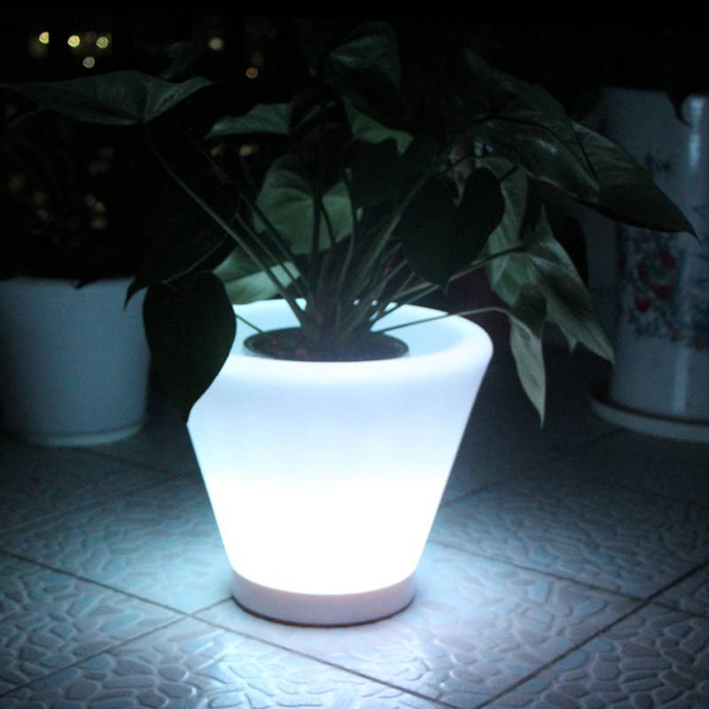 Outdoor Furniture Green - D28*H29cm, D38*H40cm, lichtgevende bloempotten, LED-bloemplanter, led-binnenverlichting,
