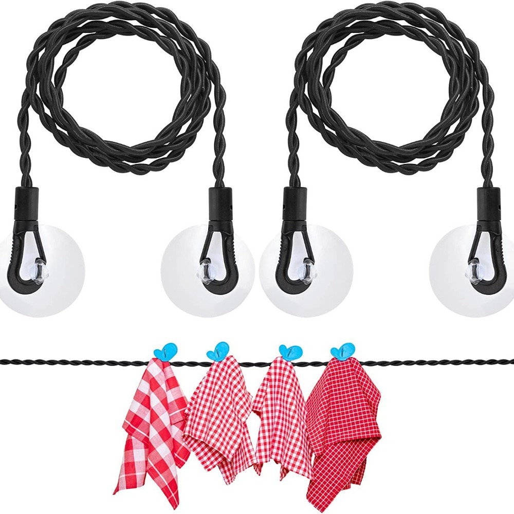 Outdoor Furniture Rope - Intrekbare waslijn met zuignaphaak, geschikt voor