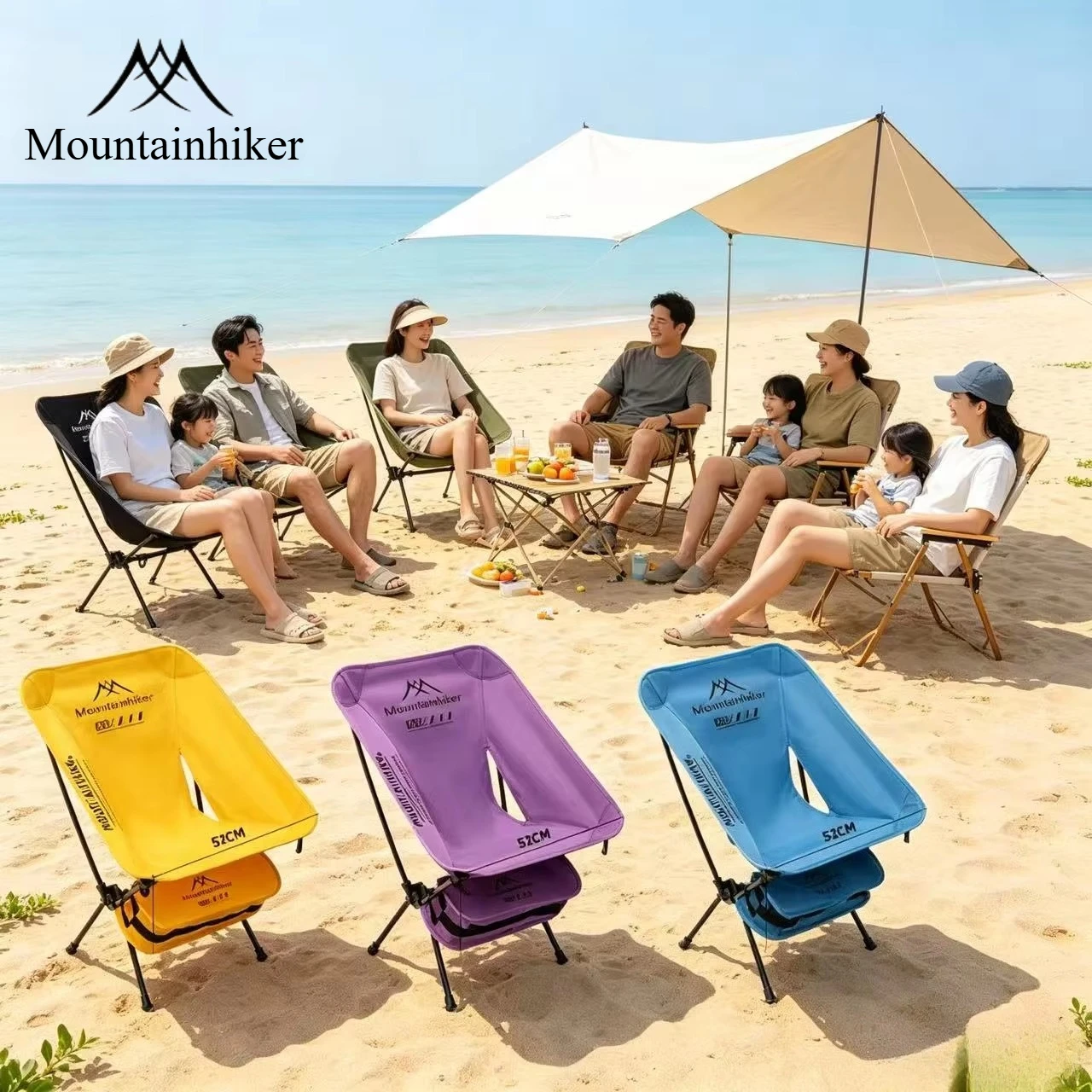 Outdoor Furniture Green - Ultralichte opvouwbare maanstoel van aluminiumlegering, buitenbank