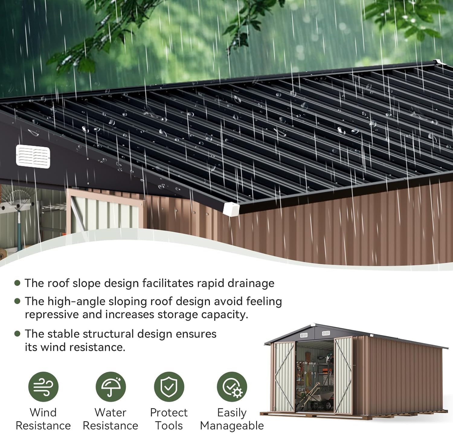Outdoor Furniture With Storage - 12 x 10FT buitenberging met grote