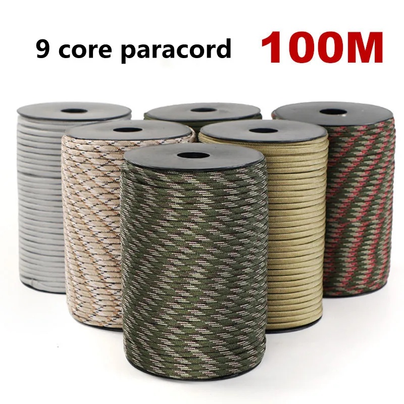 Outdoor Furniture Rope - 100M 550 Militaire Standaard 9-Core Paracord