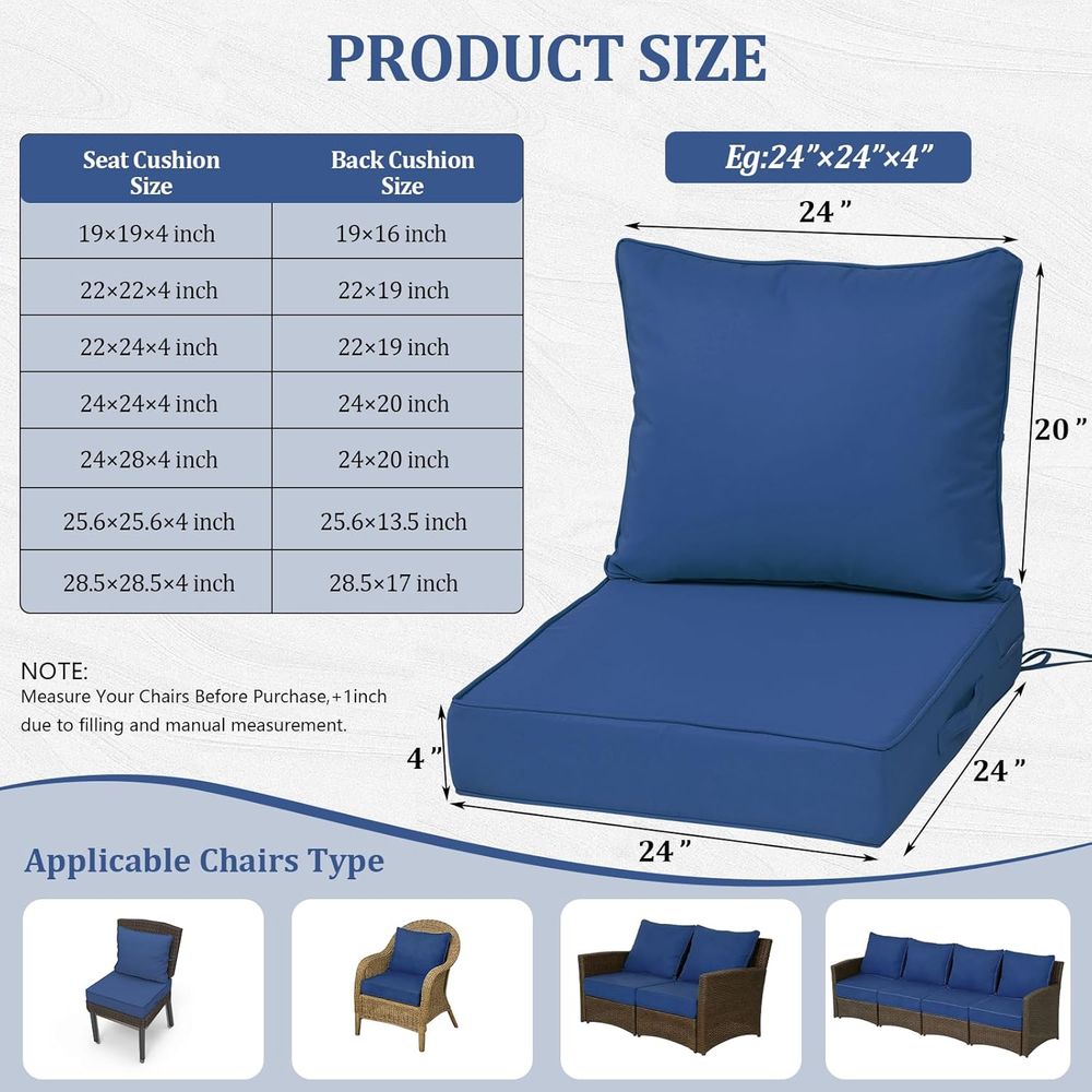 24x24 Outdoor Diepe Zitkussens - Outdoor Furniture Waterproof recensie en prijs