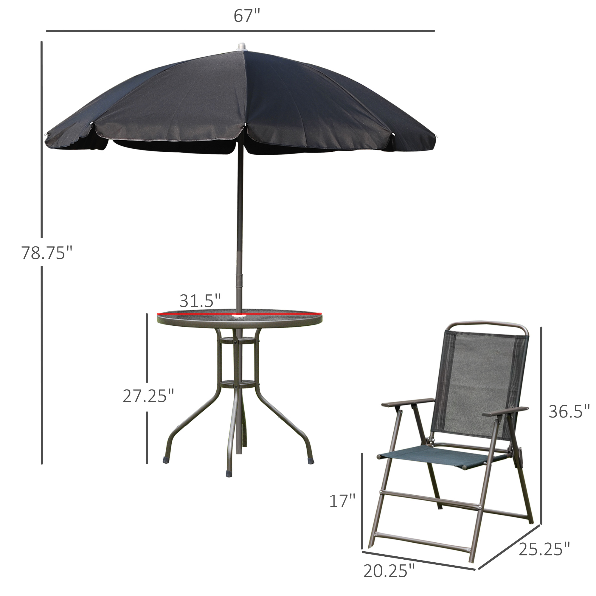 6-delige patio-eetset met para - Outdoor Furniture Table And Chairs recensie en prijs