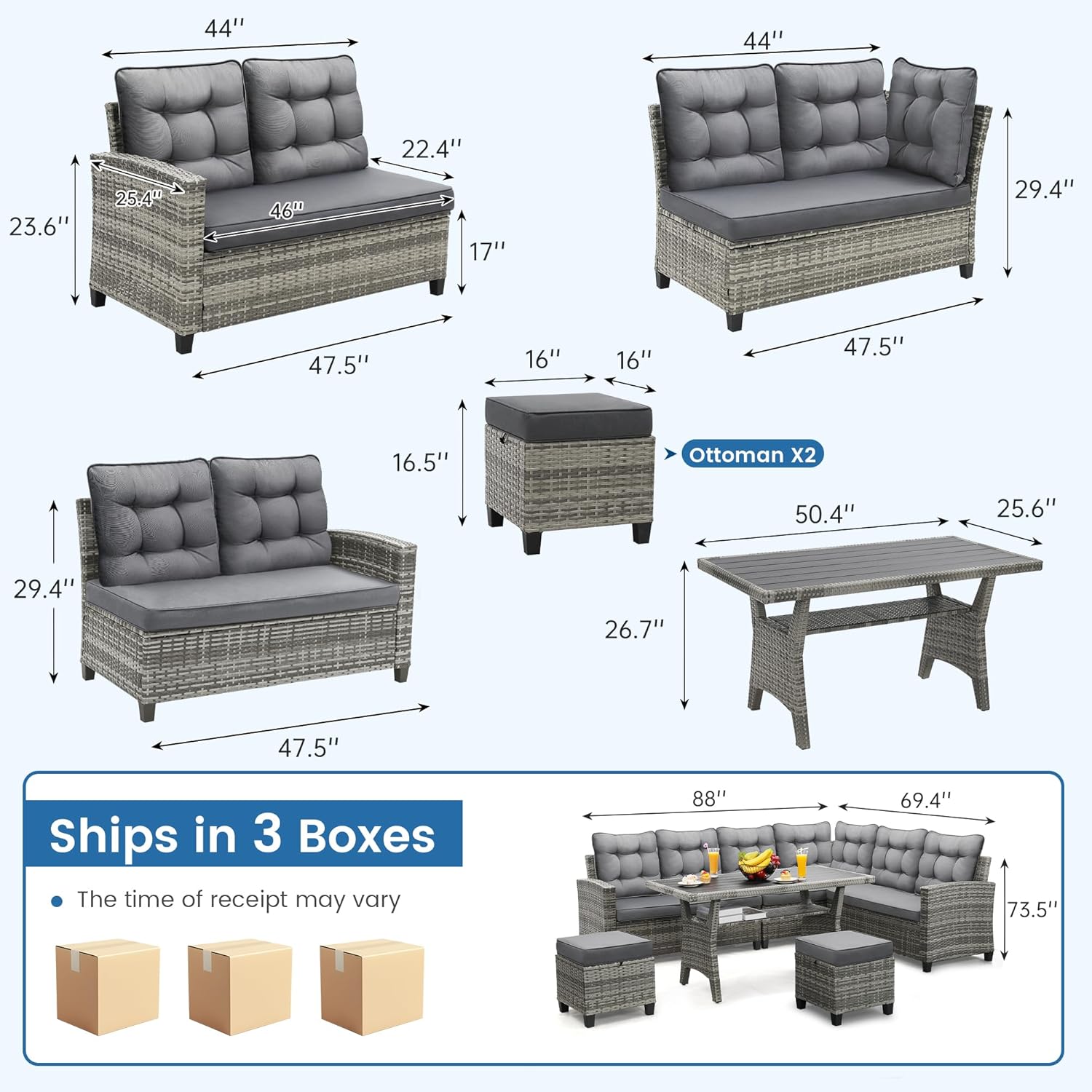 6-delige terrasmeubilairset, e - Outdoor Furniture Bali recensie en prijs