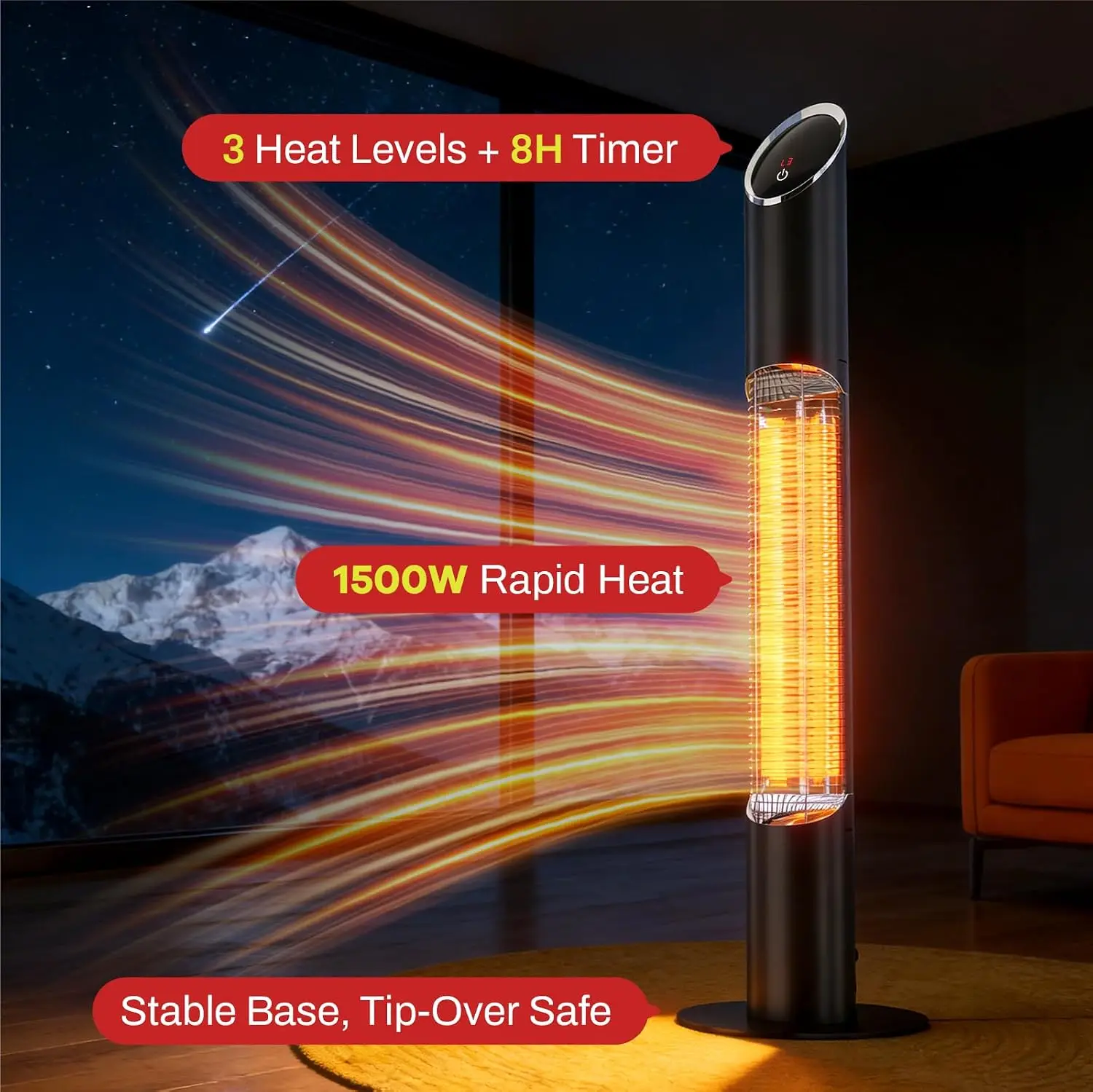 Elektrische terrasverwarmer vo - Patio Heater Standing recensie en prijs