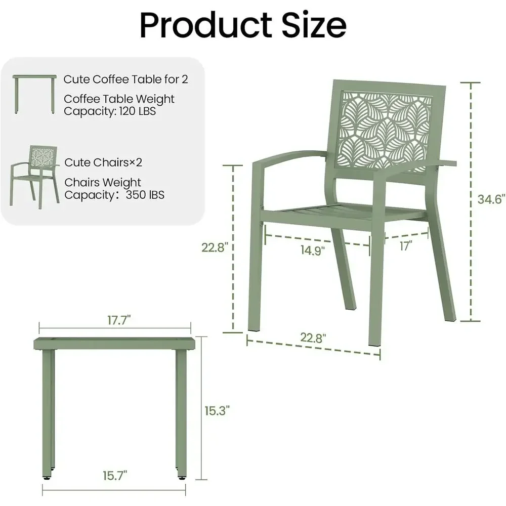 3-delige bistroset voor buiten - Outdoor Furniture Green recensie en prijs
