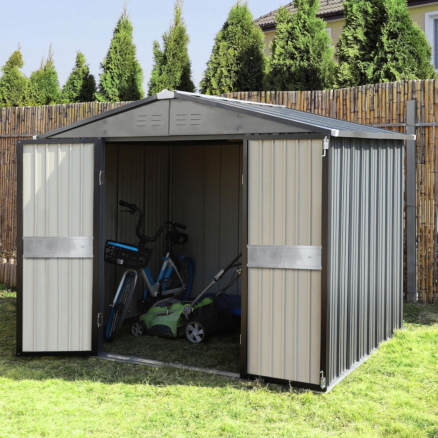 10' x 10' Buitenberging met du - Outdoor Furniture With Storage recensie en prijs