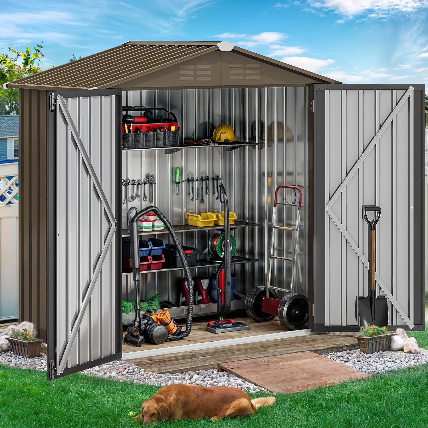 6x4ft Metalen Buitenberging, W - Outdoor Furniture With Storage recensie en prijs