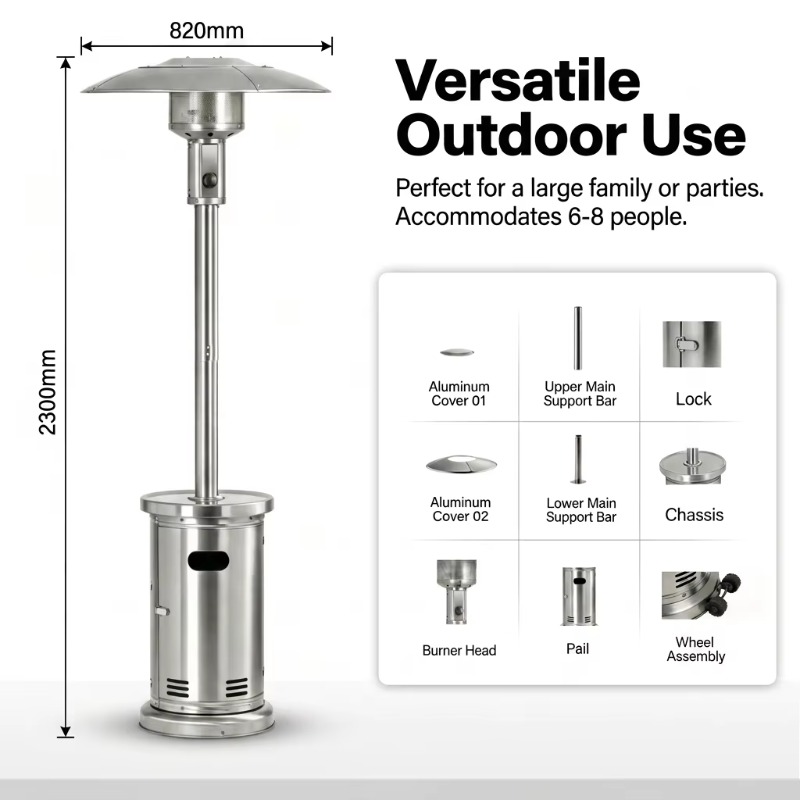 Airo Snelverwarmende Paraplu G - Patio Heater Standing recensie en prijs