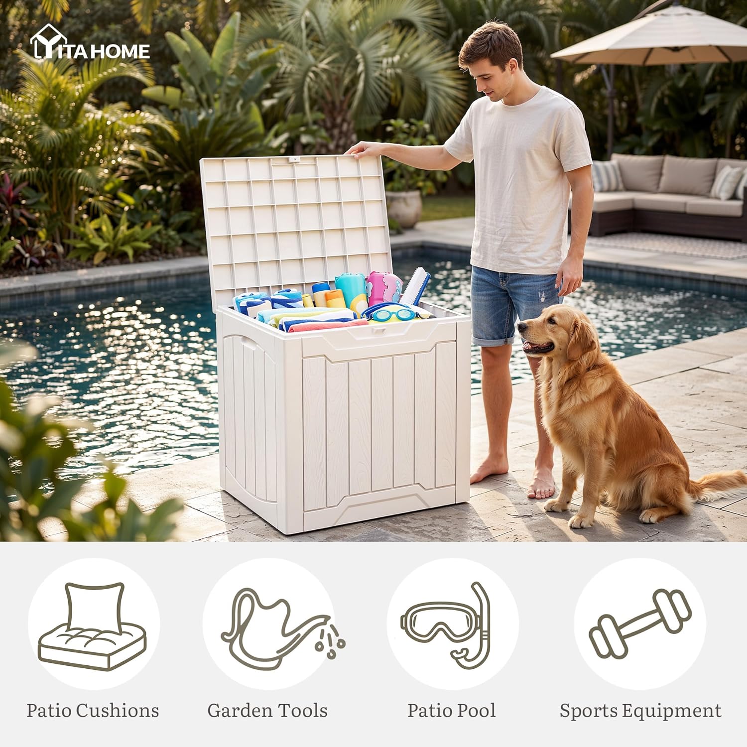31 Gallon Deck Box Set van 2 a - Garden Storage Box recensie en prijs