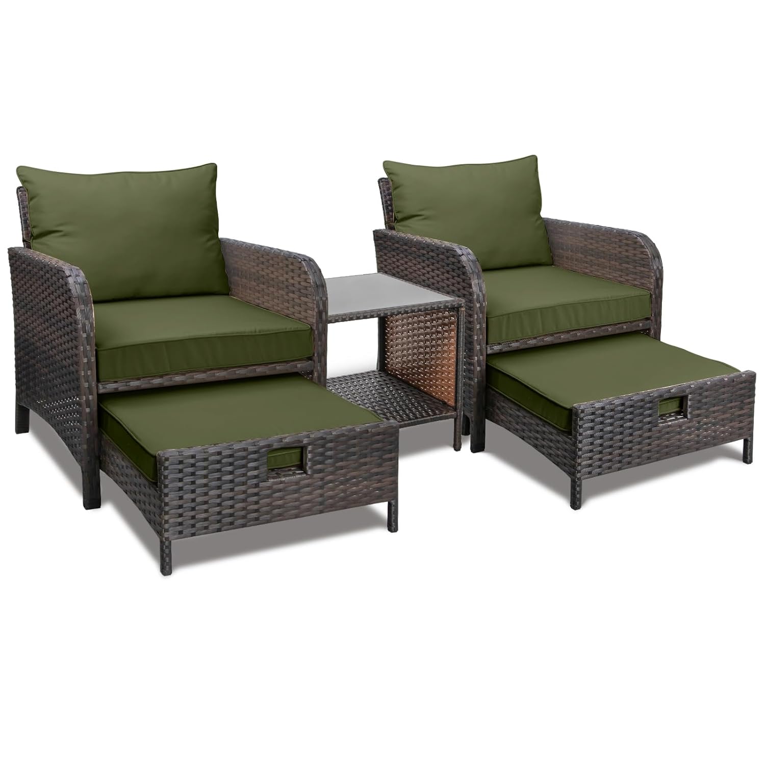 5-delige PE-rattan tuinset, lo - Outdoor Furniture Green recensie en prijs