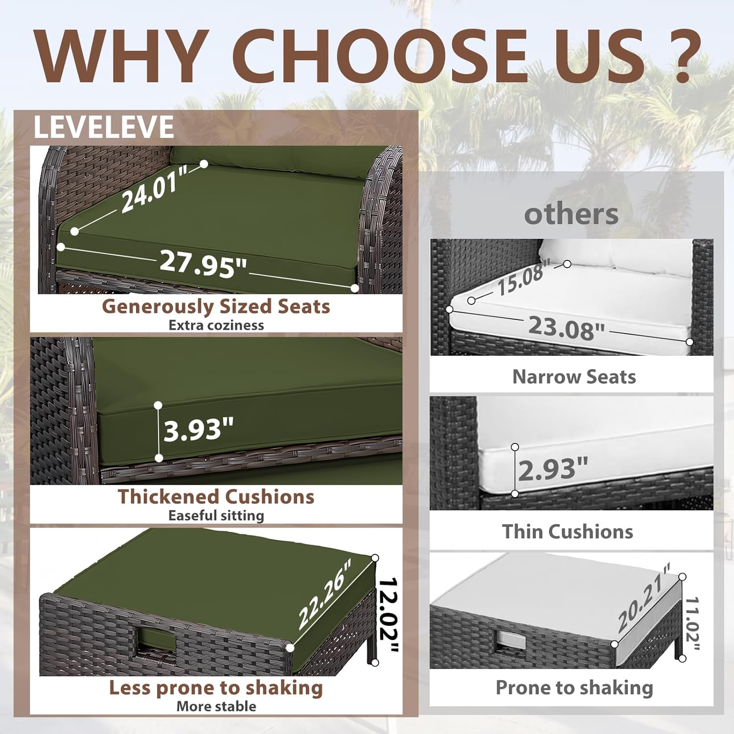 5-delige PE-rattan tuinset, lo - Outdoor Furniture Green recensie en prijs