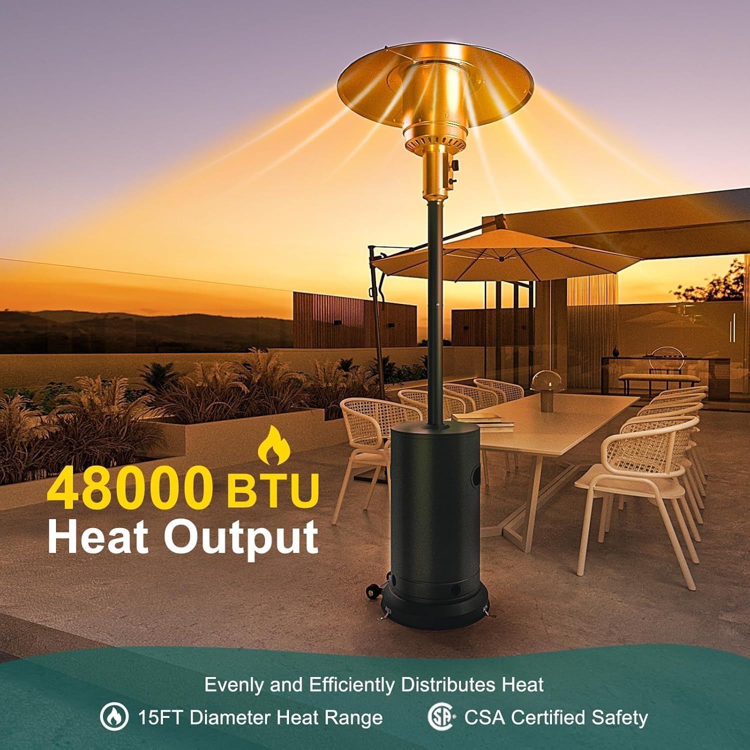 48.000 BTU buitenwarmtelamp -  - Patio Heater Standing recensie en prijs