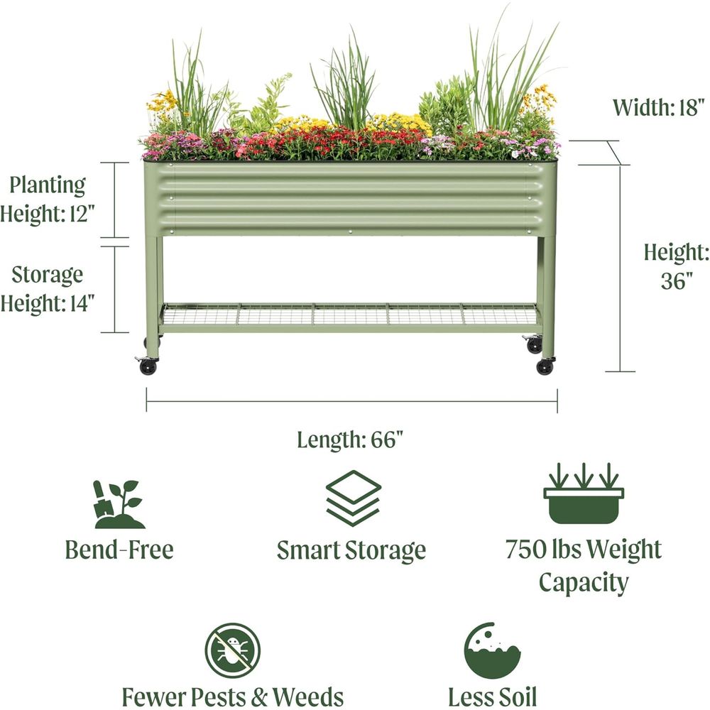 Verhoogd slank tuinbed, 1,5' x - Garden Storage Box recensie en prijs