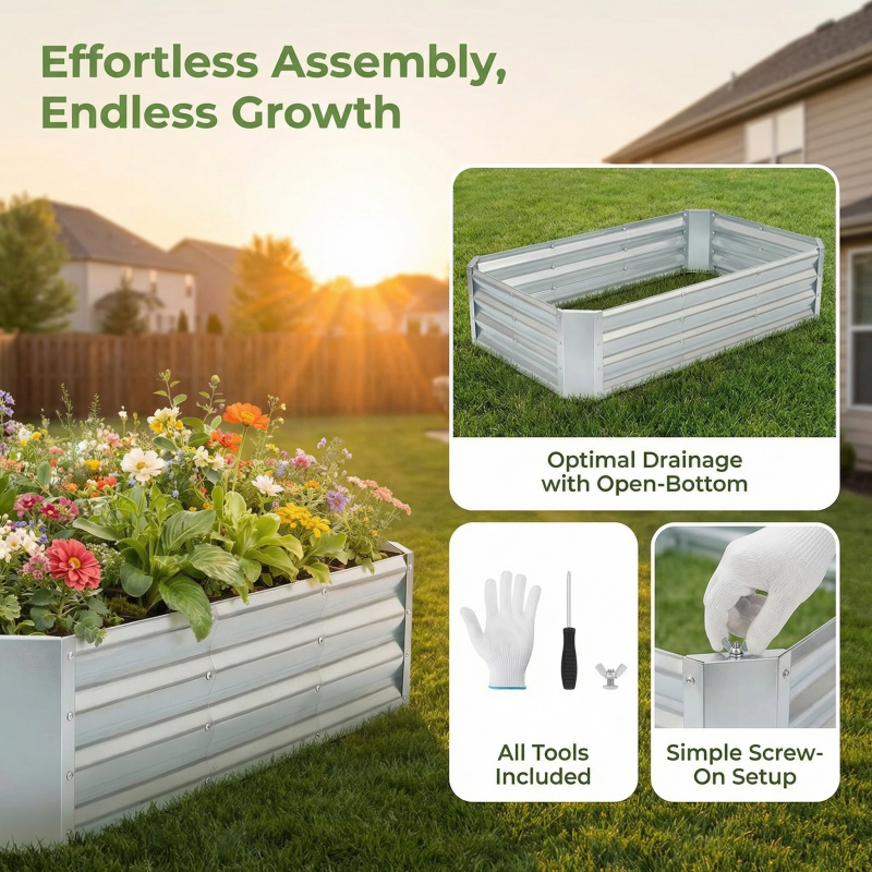 Grote bodemloze gegalvaniseerd - Garden Storage Box recensie en prijs