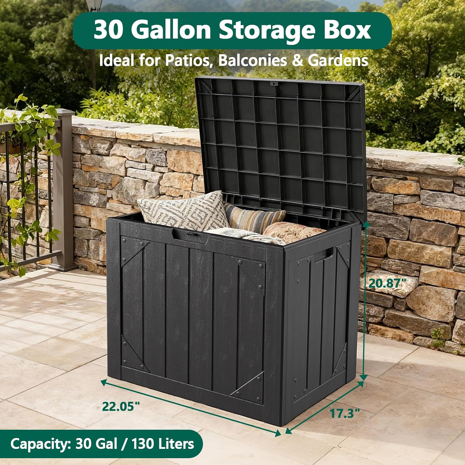 30 Gallon Buitenberging met Zi - Garden Storage Box recensie en prijs
