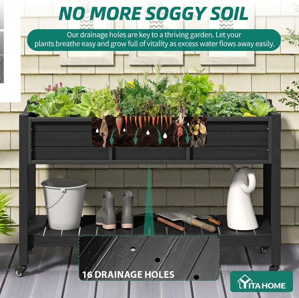 Verhoogd plantenbed met wielen - Garden Storage Box recensie en prijs