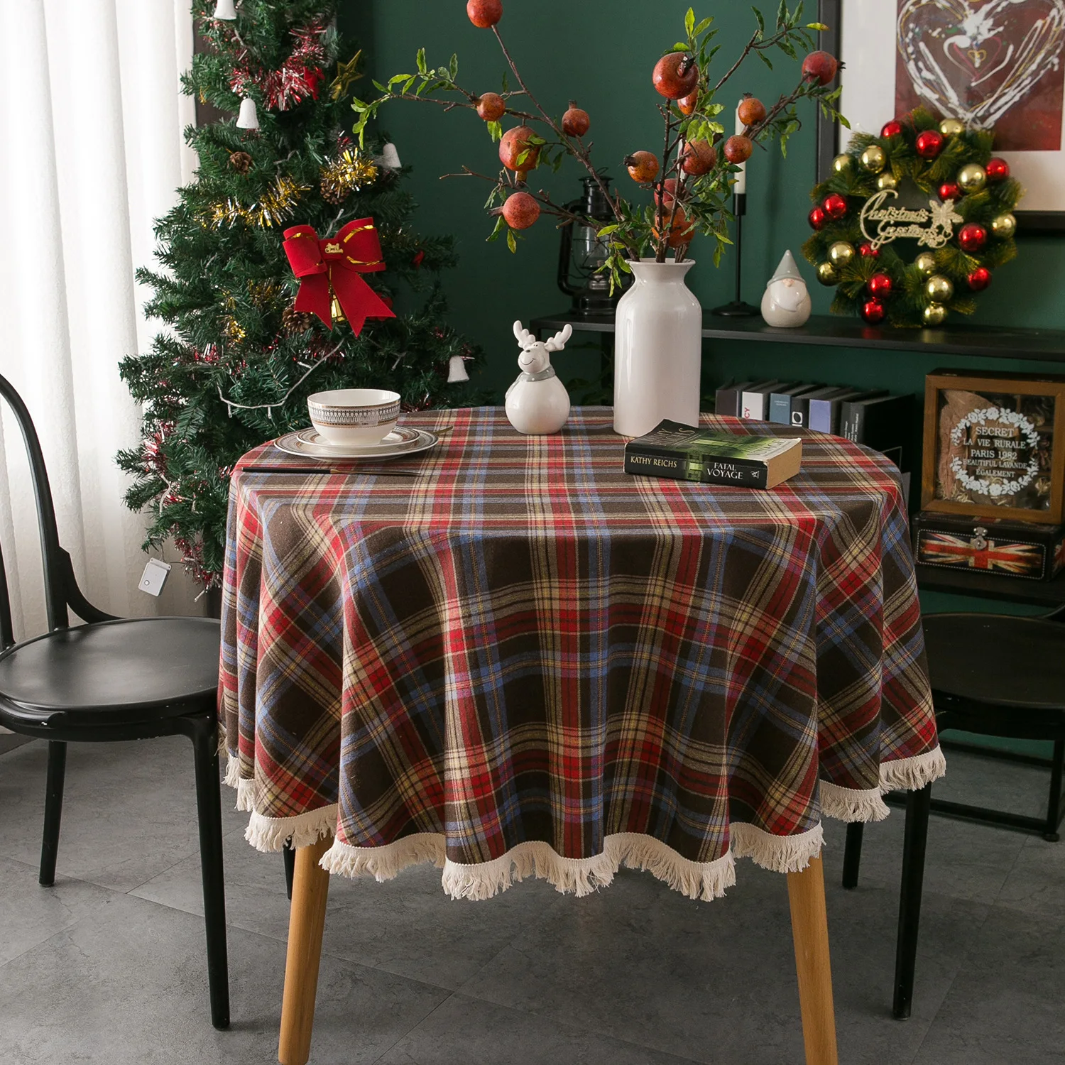 Geruite kwastjes Kerstdecorati - Outdoor Furniture Green recensie en prijs