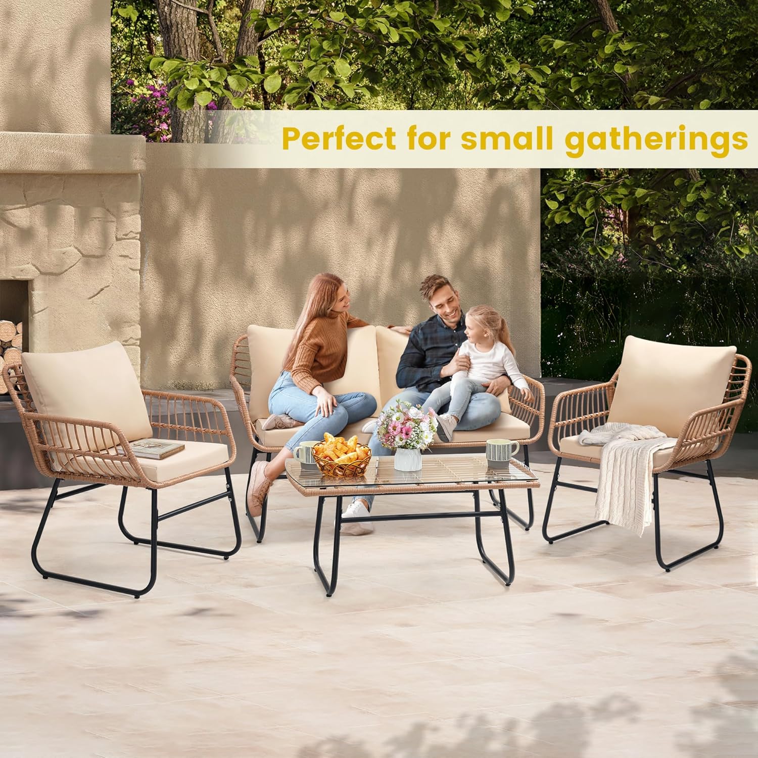 4-delige patio bistro tuinmeub - Outdoor Furniture Bali recensie en prijs