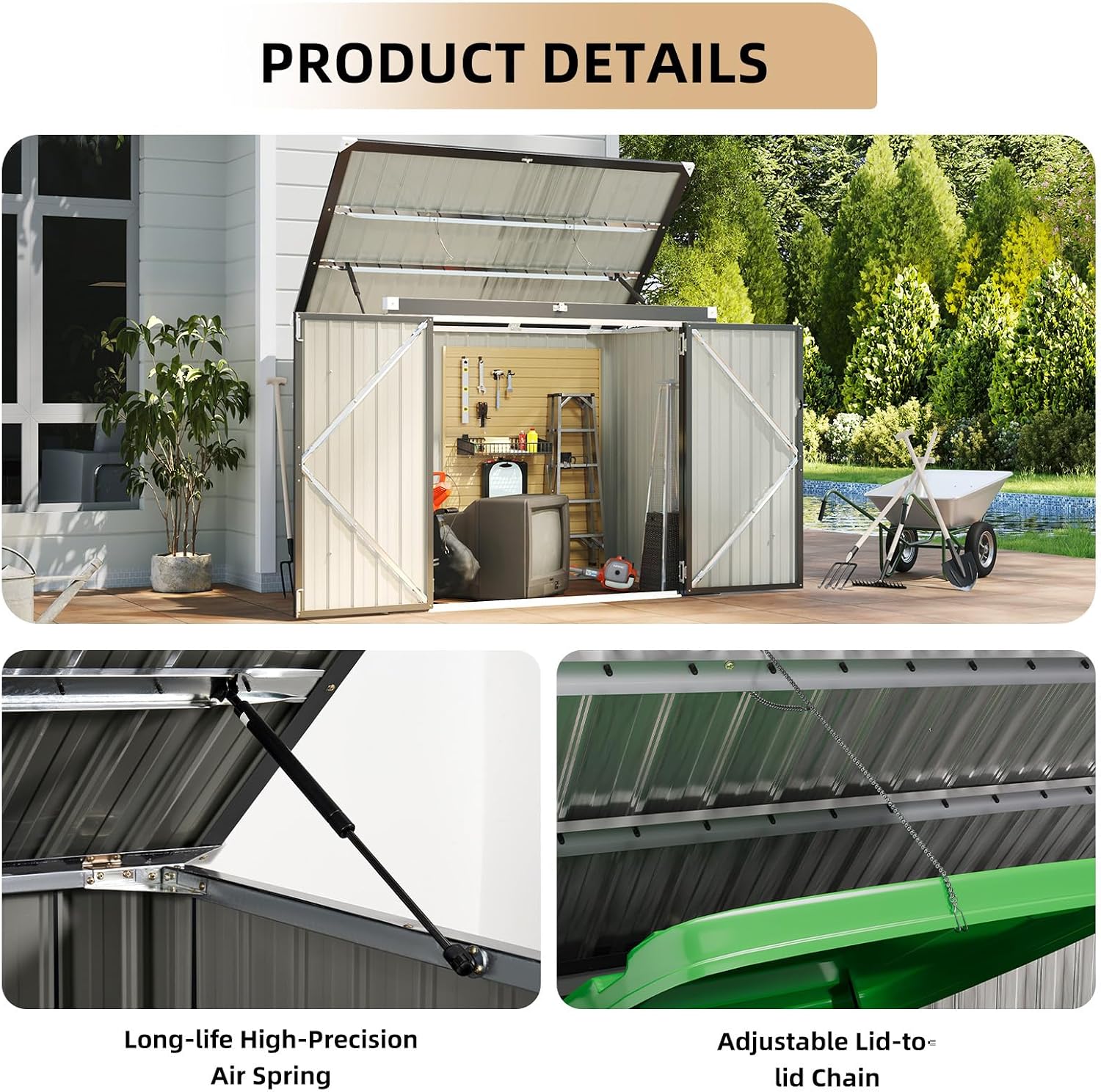 Waterdichte metalen afvalbak o - Garden Storage Box recensie en prijs