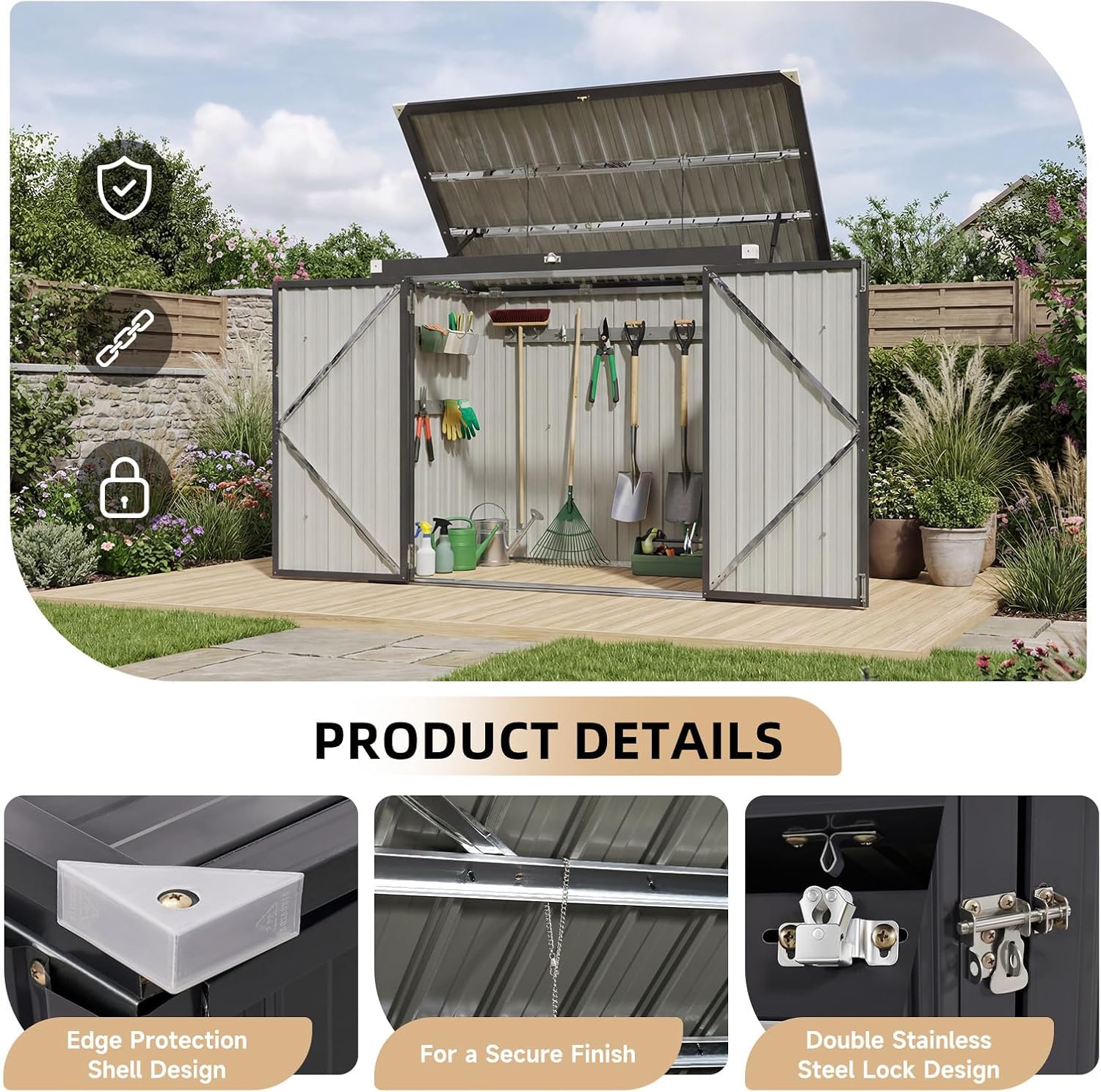 Waterdichte metalen afvalbak o - Garden Storage Box recensie en prijs