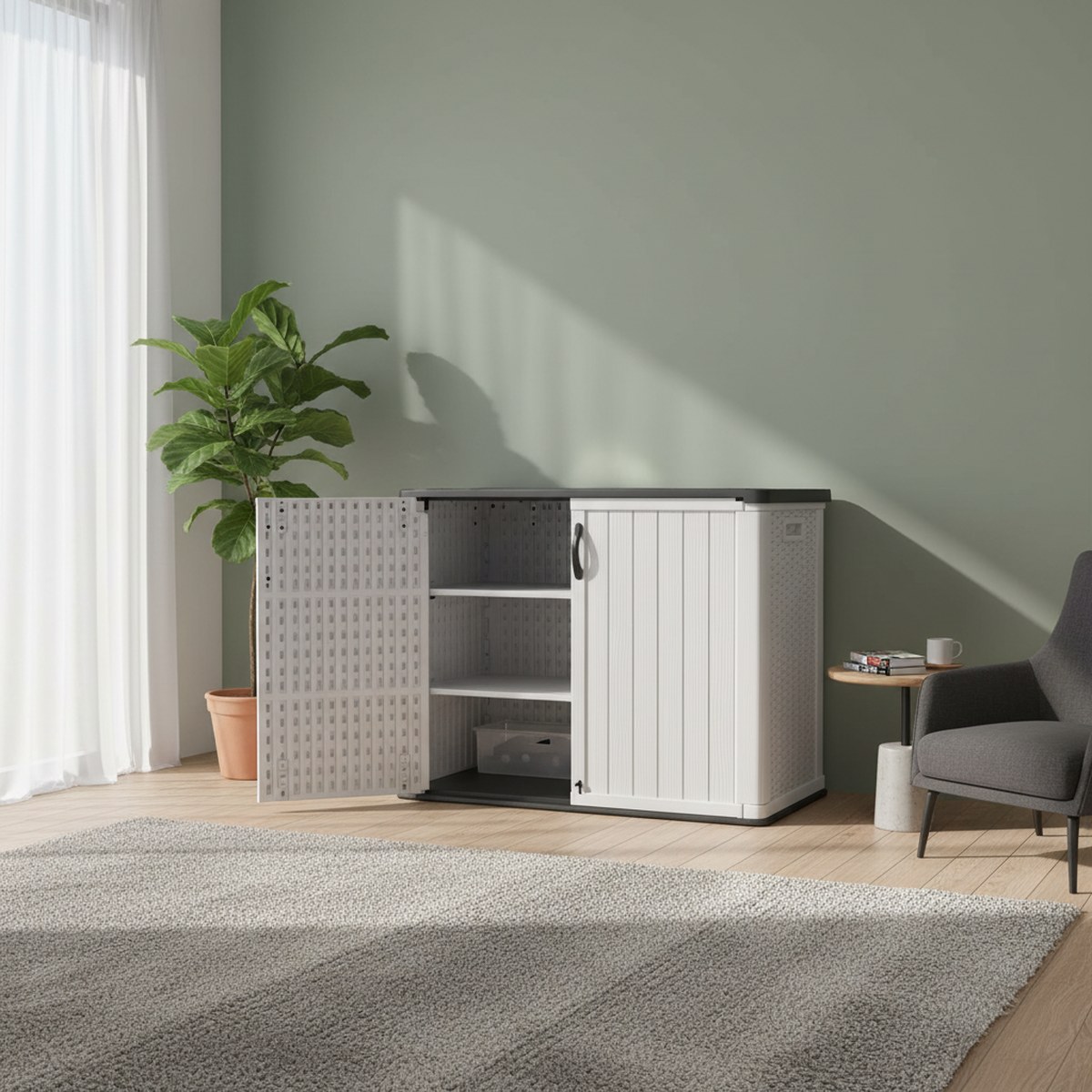 Grote kunststof buitenberging, - Garden Storage Box recensie en prijs